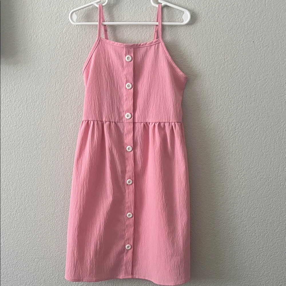 Girls Pink Button-Down Sundress